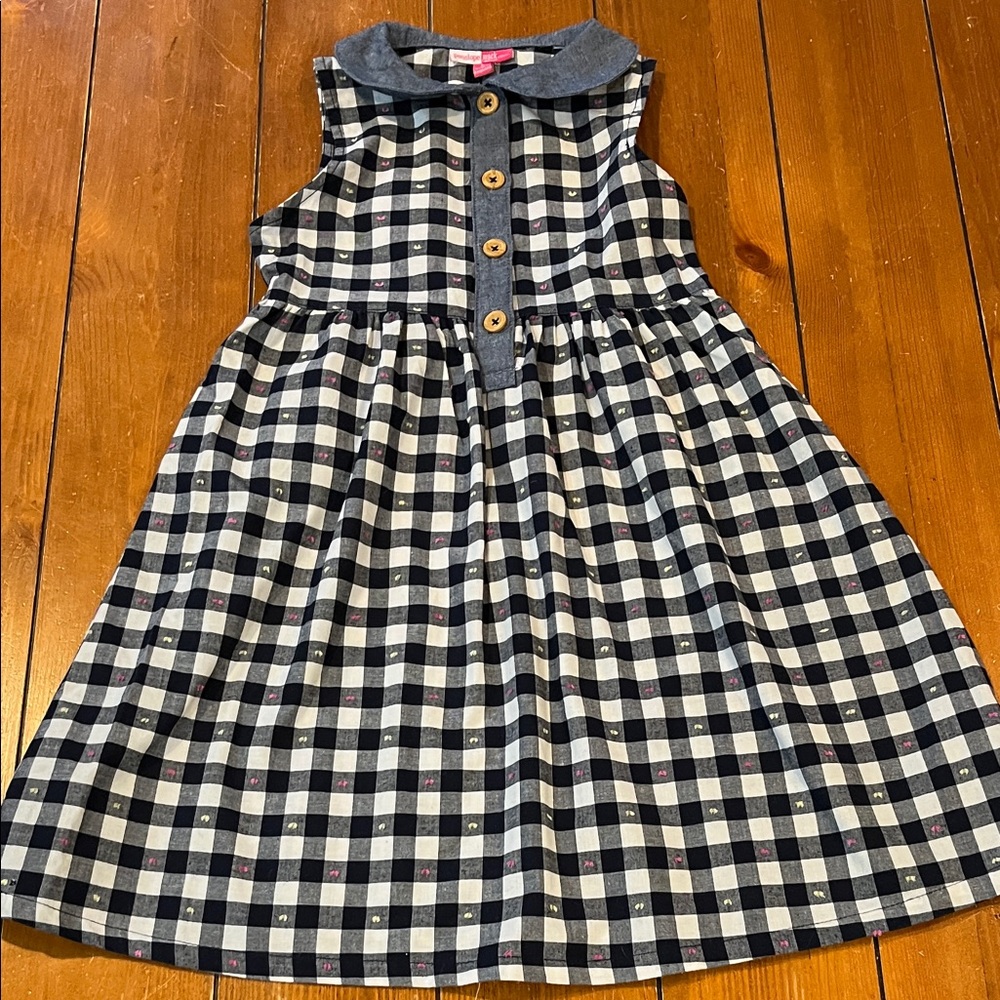 Penelope Mack Blue White Gingham Check Sleeveless Sundress Girls Size 6